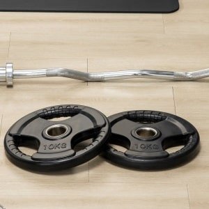 Wishdor - Halterschijven Set Van 2 - Drie Grepen - Voor Krachttraining - IJzer Met Rubbercoating - Zwart - 10 Kg