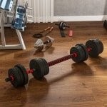 Wishdor - Halterset 2-In-1 - Verstelbaar - Voor Krachttraining Thuis - Metaal En Kunststof - Zwart - 20 Kg