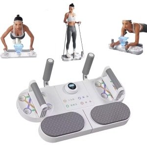 Workout Push Up Board - Fitnessarmen - Weerstandsbanden - Full Body - Buikspieroefeningen - Fitness Tool - Thuis Gym - Krachttraining - Zwart.