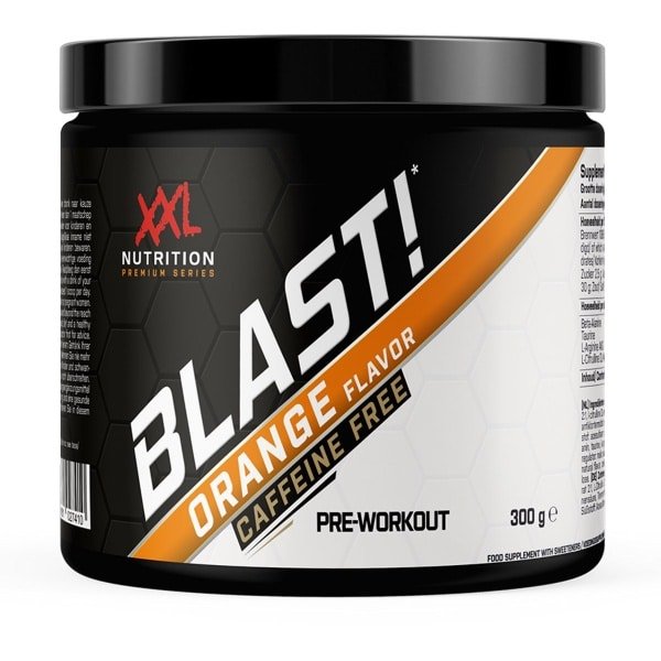XXL Nutrition - Blast! Pre-Workout - Orange - Pre-Workout Poeder Zonder Cafeïne Met Citruline Malaat Beta-Alanine Taurine Arginine AKG - 300 g