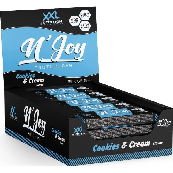 XXL Nutrition - N'Joy Protein Bar - Cookies & Cream - Eiwitreep - 15 x 55 Gram
