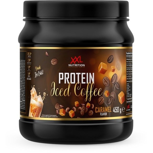 XXL Nutrition - Protein Iced Coffee Caramel - Eiwitrijke IJskoffie Shake voor Energieboost, Spierherstel & Ontbijt - Whey Eiwitpoeder - Whey Protein - Proteïne Poeder - Eiwit Shake - 450 Gram