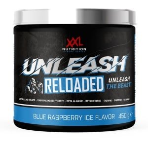 XXL Nutrition - Unleash Reloaded - Blue Raspberry Ice - Pre-Workout Poeder Met L-Citrulline Beta-Alanine Taurine En 250 mg Cafeïne - 300 g