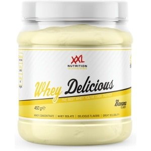 XXL Nutrition - Whey Delicious - 80% Eiwit - Banaan - Wei Eiwitpoeder met BCAA & Glutamine, Proteine Poeder, Eiwit shake, Whey Protein - Diverse Smaken - 450 gram (15 shakes)
