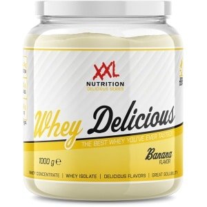 XXL Nutrition - Whey Delicious - 80% Eiwit - Banaan - Wei Eiwitpoeder met BCAA & Glutamine, Proteine Poeder, Eiwit shake, Whey Protein - Diverse Smaken - 1000 gram (33 shakes)