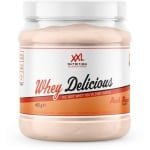 XXL Nutrition - Whey Delicious - 80% Eiwit - Perzik Mango - Wei Eiwitpoeder met BCAA & Glutamine, Proteine Poeder, Eiwit shake, Whey Protein - Diverse Smaken - 450 gram (15 shakes)
