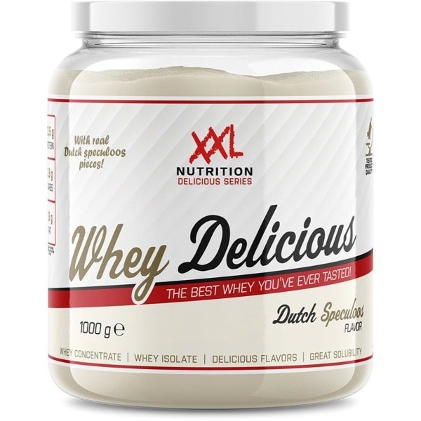 XXL Nutrition - Whey Delicious - 80% Eiwit - Speculaas - Wei Eiwitpoeder met BCAA & Glutamine, Proteine Poeder, Eiwit shake, Whey Protein - Diverse Smaken - 1000 gram (33 shakes)