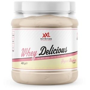 XXL Nutrition - Whey Delicious - 80% Eiwit - Yoghurt Raspberry - Wei Eiwitpoeder met BCAA & Glutamine, Proteine Poeder, Eiwit shake, Whey Protein - Diverse Smaken - 450 gram (15 shakes)