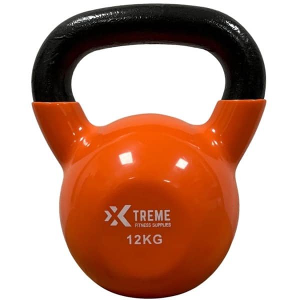 Xtreme Fitness Kettlebell Vinyl 12kg - Vinyl Kettlebell voor Krachttraining - Ergonomische & Brede Handgreep - Gewichten - Geschikt voor CrossFit & Fitness - Conditietraining - Fitness gewichten