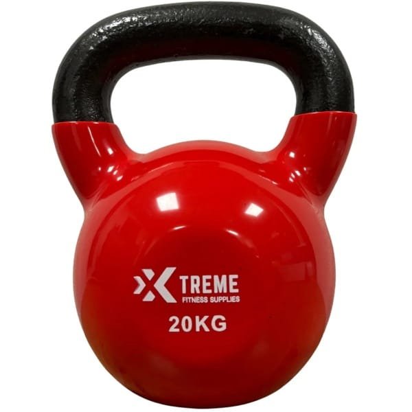 Xtreme Fitness Kettlebell Vinyl 20kg - Vinyl Kettlebell voor Krachttraining - Ergonomische & Brede Handgreep - Gewichten - Geschikt voor CrossFit & Fitness - Conditietraining - Fitness gewichten