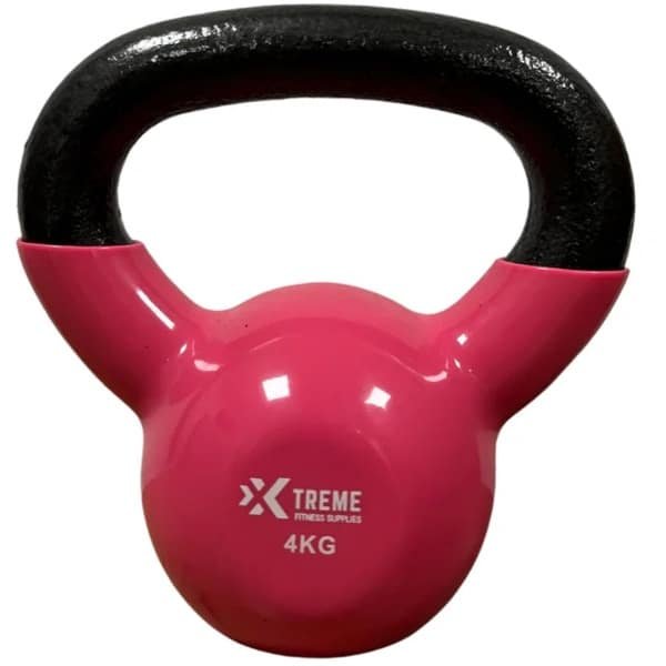 Xtreme Fitness Kettlebell Vinyl 4kg - Vinyl Kettlebell voor Krachttraining - Ergonomische & Brede Handgreep - Gewichten - Geschikt voor CrossFit & Fitness - Conditietraining - Fitness gewichten