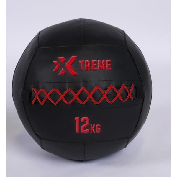 Xtreme Fitness Premium Wall Ball Rood 12Kg - medicijnbal - medicine ball - wall ball - crossfit - Gewicht bal - medicine ballen - Hyrox Training - Comfortabele grip Voor Krachttraining en Functionele Oefeningen - Wall Ball voor Full Body Workouts