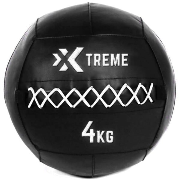 Xtreme Fitness Wall Ball Premium Zwart 4Kg - medicijnbal - medicine ball - wall ball - crossfit - Gewicht bal - medicine ballen - Hyrox Training - Comfortabele grip Voor Krachttraining en Functionele Oefeningen - Wall Ball voor Full Body Workouts