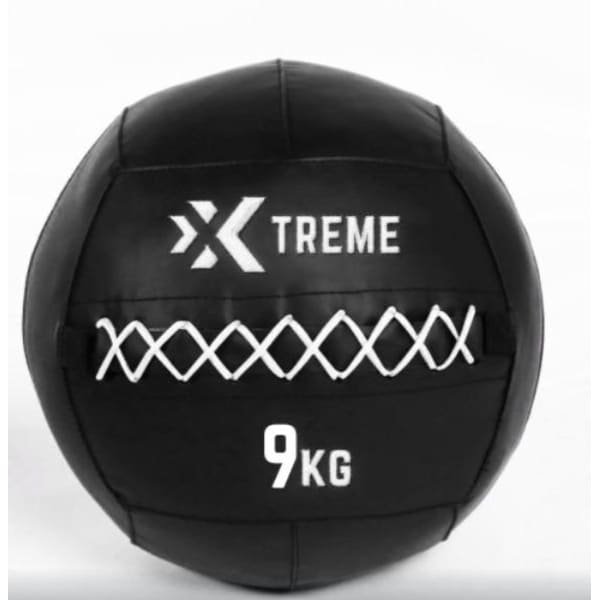 Xtreme Fitness Wall Ball Premium Zwart 9Kg - medicijnbal - medicine ball - wall ball - crossfit - Gewicht bal - medicine ballen - Hyrox Training - Comfortabele grip Voor Krachttraining en Functionele Oefeningen - Wall Ball voor Full Body Workouts