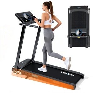 YEE RUN Elektrische Loopband - 1-8 km/u Snelheidsbereik - Met 12% Helling functie - 12 programma's - Treadmill voor thuis