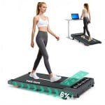 YEE RUN Loopband - Walking Pad - Met 6% Hellingfunctie - 1-6km/u Snelheidsbereik - max. draagvermogen 135 kg - Afstandsbediening en LED-scherm - Treadmill - voor thuis en op kantoor.