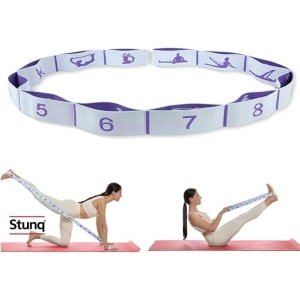 Yoga stretchband met 10 verstelbare lussen voor krachttraining en flexibiliteit