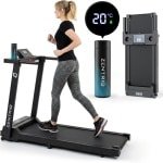 Zentriq Rise Loopband - Loopband Inklapbaar - Met LED Fles - 1-8 km/u Schokabsorberende Loopband met LED Display - Met Flessenhouder - Rolbaar & Draagbaar voor Thuisgebruik - Walking Pad - Wandelband