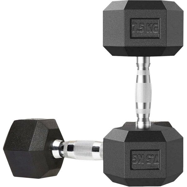 Zeshoekige Dumbbells met Rubberen Buitenlaag voor Krachttraining