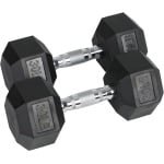 Zeshoekige Gietijzeren Halter met Gestructureerde Grip voor Krachttraining en Thuis Fitness