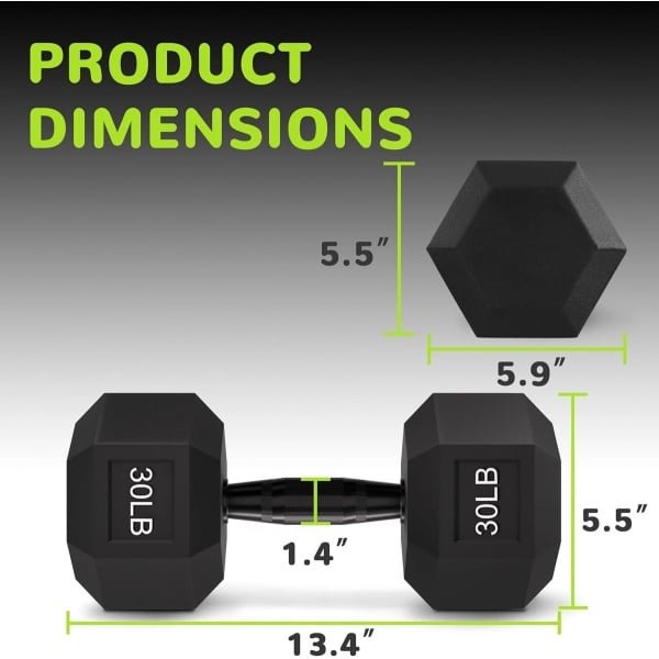 Zeshoekige Halter met Rubberen Coating - Stevig Gewicht voor Krachttraining