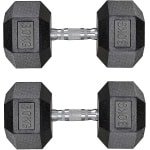 Zeshoekige Halters - Krachttraining Gewicht - Thuis Fitness - Antislip Roestbestendig - 2 x 30 kg - Zwart