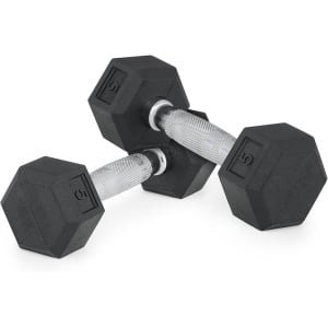 Zeshoekige gietijzeren halters met rubberen coating voor krachttraining