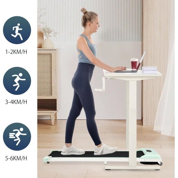 Zubaliya Groene Inklapbare Loopband - 2-in-1 Thuis Fitnessapparaat Met Bluetooth Speaker & LED Display - Snelheid 1-6 Km/u