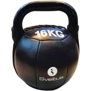 Zware Kettlebell PU Zwart 16 kg voor Krachttraining