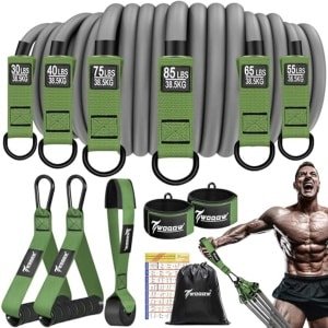 Zware Weerstandsbanden voor Krachttraining en Fysiotherapie - 350 lb/204 kg Trainingsbanden met Handgrepen