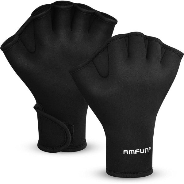 Zwemhandschoenen Neopreen met Verstelbare Polsband voor Krachttraining in het Water | Open Vingertip Design voor Meer Zwemkracht | Geschikt voor Zwemmen, Duiken, Surfen & Raften | Uniseks Zwem Trainingshandschoenen