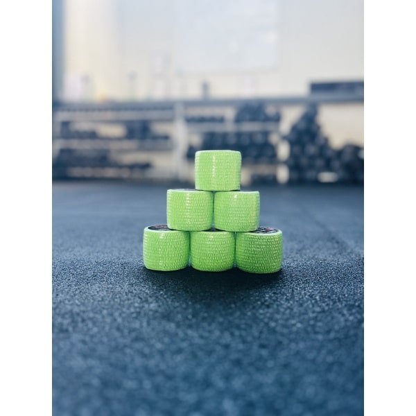 groen RXpursuit 6-Pack Wit Premium Sticky Stretch Lifting Thumb Hookgrip Tape for Weightlifting, CrossFit, Powerlifting, Strength Training. Athletic Sport Tape