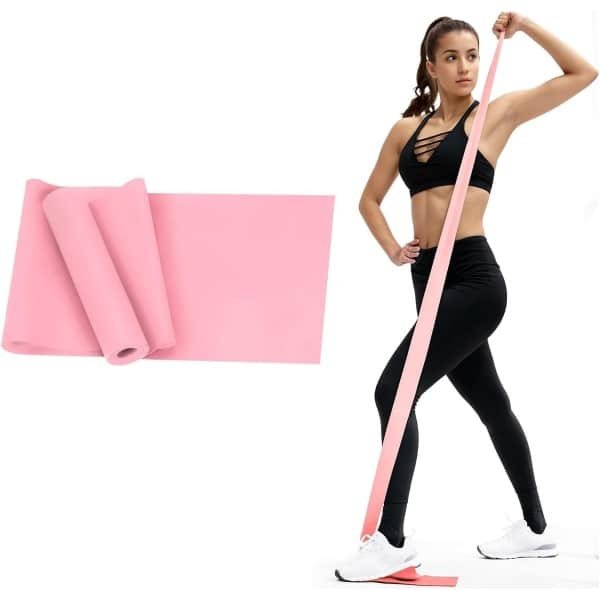 1 Stuks Weerstandsband Voor Dames En Heren - Elastische Fitnessband Latexvrij - Voor Krachttraining - Yoga En Thuisworkouts - Roze - 58.8in