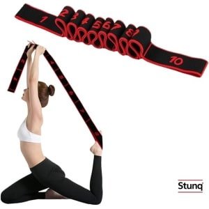 10-lussen stretchband voor yoga en fitness, elastische weerstandsband voor flexibiliteit en krachttraining