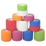 12 rollen Crossfit-tape, 5 cm x 4,5 m & 2,5 cm x 4,5 m, cohesive elastische plakband, zelfklevend, sport voor eerste hulp, sportblessures, enkels (6 kleuren)