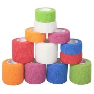 12 rollen Crossfit-tape, 5 cm x 4,5 m & 2,5 cm x 4,5 m, cohesive elastische plakband, zelfklevend, sport voor eerste hulp, sportblessures, enkels (6 kleuren)