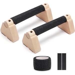 2 Stuks Houten Parallettes Stangen voor Push-ups, Calisthenics en Krachttraining