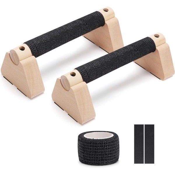 2 Stuks Houten Parallettes Stangen voor Push-ups, Calisthenics en Krachttraining