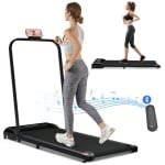 2 in 1 loopband voor thuis, loopband met afstandsbediening 1-6 km/u snelheid met LED-display & Bluetooth-luidspreker & telefoonhouder, loopband voor thuis & op kantoor, gemakkelijk op te vouwen, montage gratis