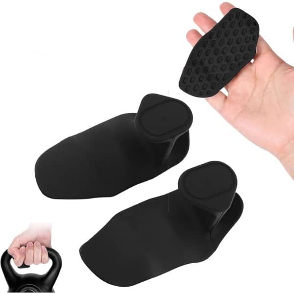 2 stuks - Grip Pad, siliconen fitnessgrip, antislip en duurzame grip voor sportschooltraining, pull-ups, halters, krachttraining 9,5 x 4,5 cm (zwart)