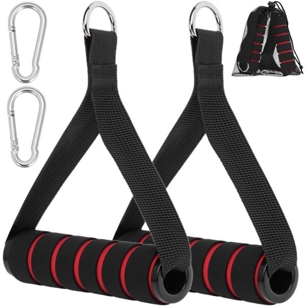 2 stuks weerstandsband handvatten met 2 karabiners - Fitness accessoires voor krachttraining en workout