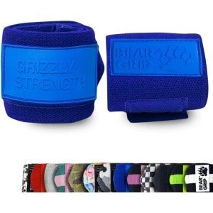 24 inch Gewichtheffen Polsbanden voor Bodybuilding Crossfit Powerlifting Strongman - Duimloos 3 inch Breed Blauw