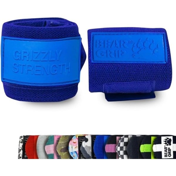 24 inch Gewichtheffen Polsbanden voor Bodybuilding Crossfit Powerlifting Strongman - Duimloos 3 inch Breed Blauw