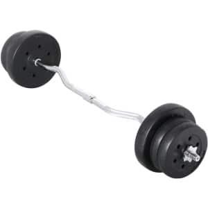 25 kg SZ Curlset met EZ Stang en 6 Gewichtsschijven voor Krachttraining