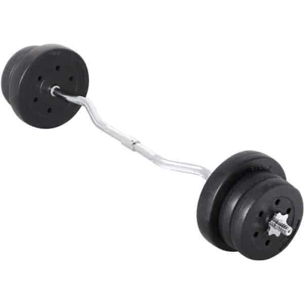 25 kg SZ Curlset met EZ Stang en 6 Gewichtsschijven voor Krachttraining