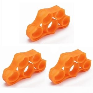 3-stuks Vingerstrekband - Hand- en onderarmtrainer - Verbetert de gripkracht - Krachttrainer - Verlicht gewrichtspijn - Verhoogt de gripkracht - Geschikt voor onderarmoefeningen, vingerversterking bij gitaarspelen, rotsklimmen en - Oranje