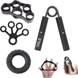 4 Pack Hand Grip - Strength Training voor Armen - Grip voor Krachttraining - Pols - Spierondersteuning voor Onderarmen - Vingerstretchers voor Handherstel - Atleten en Muzikanten