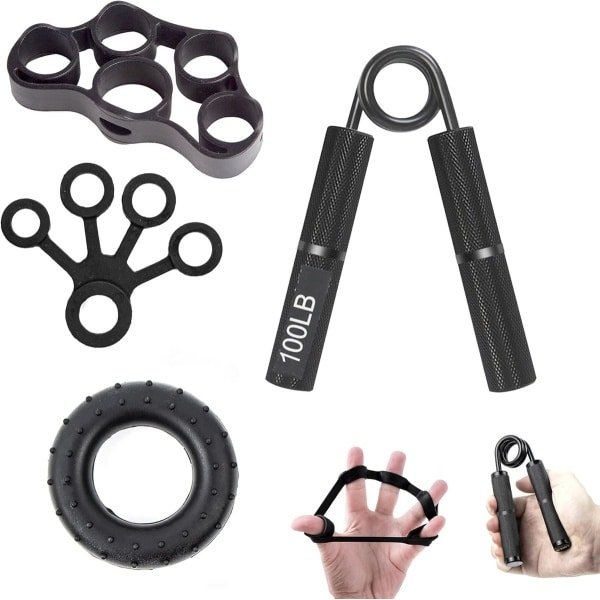 4 Pack Hand Grip - Strength Training voor Armen - Grip voor Krachttraining - Pols - Spierondersteuning voor Onderarmen - Vingerstretchers voor Handherstel - Atleten en Muzikanten