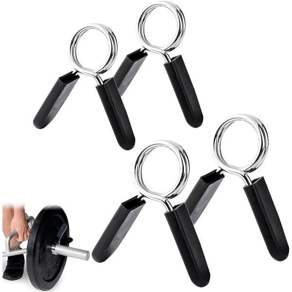 4 Stuks Halter Klemmen voor Gewichten (25mm & 28mm) - Veersluiting voor Krachttraining
