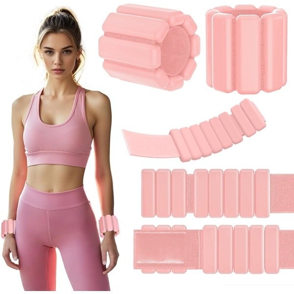 450 Gram Siliconen Pols- en Enkelgewichten - Weighted Band - 2 Stuks Gewichtsmanchetten voor Fitness en Krachttraining - Geschikt voor Thuis, Sportschool en Reizen